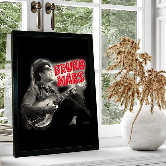 Bruno Mars Playing Guitar Wall Art Poster