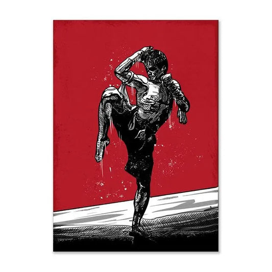 Muay Thai Red Poster