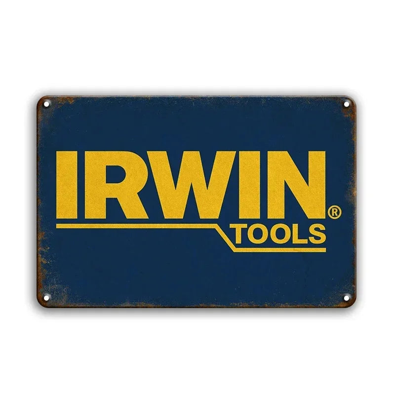 Irwin Tools Rustic Man Cave Garage Metal Sign Poster
