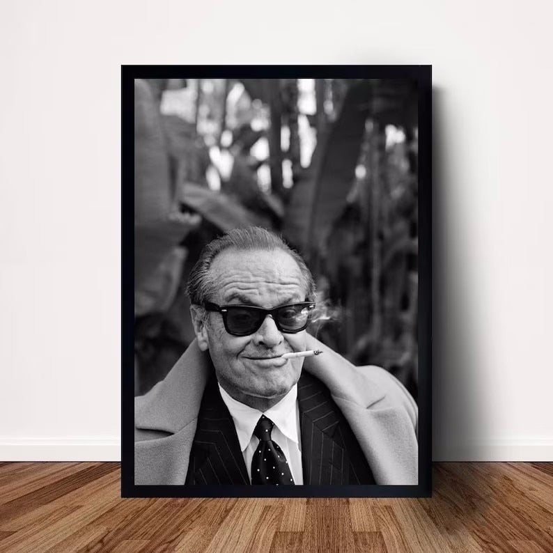 Jack Nicholson Iconic Black and White Poster – Aesthetic Wall Decor