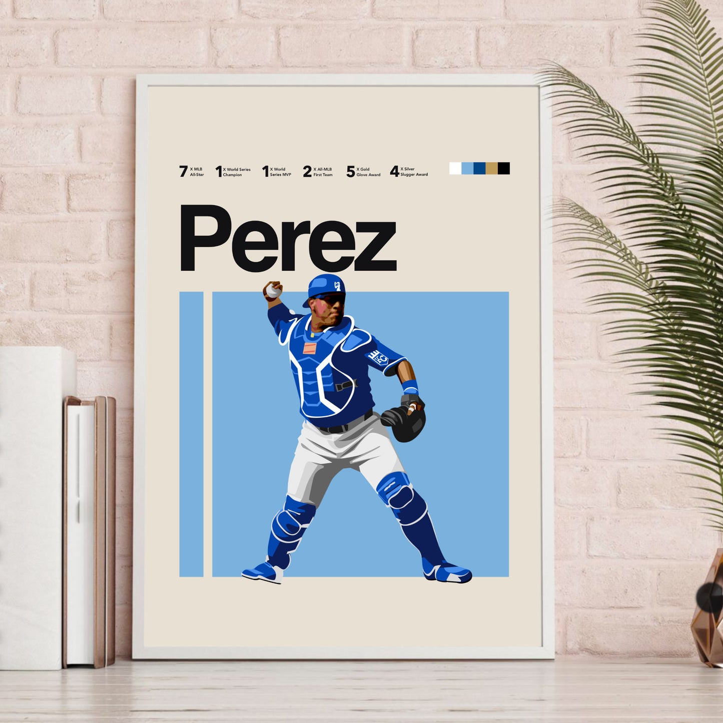 Salvador Perez Royals MLB Baseball Minimalist Poster
