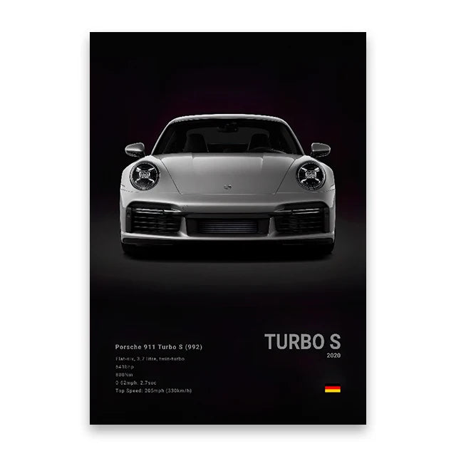 Porsche 911 Turbo S Car Poster