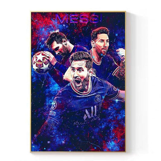 Lionel Messi Abstract Painting Poster