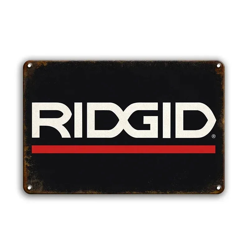 Ridgid Tools Rustic Man Cave Garage Metal Sign Poster