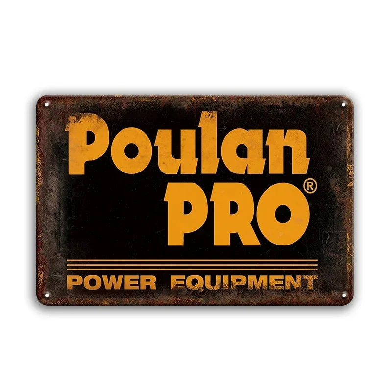 Poulan Pro Rustic Man Cave Garage Metal Sign Poster