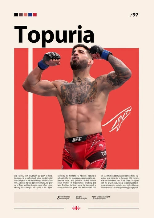 Ilia Topuria UFC Minimalist Poster