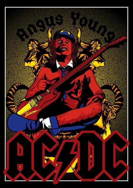 AC/DC Angus Young Devil Rock Poster – Aesthetic Wall Decor