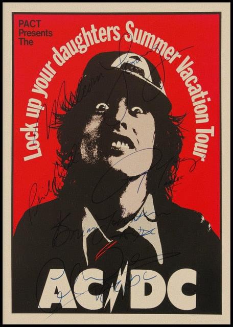 AC/DC Autograph Rock Poster – Aesthetic Wall Decor