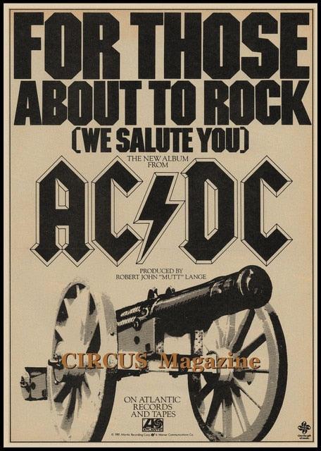 AC/DC For Those About To Rock Poster - Aesthetic Wall Decor