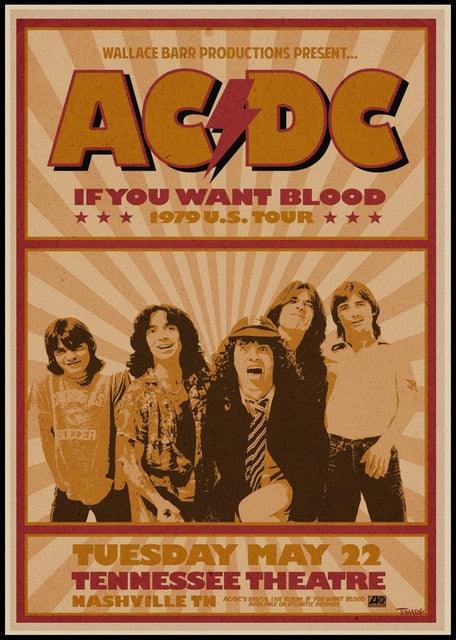 AC/DC If You Want Blood Concert Poster - Aesthetic Wall Decor