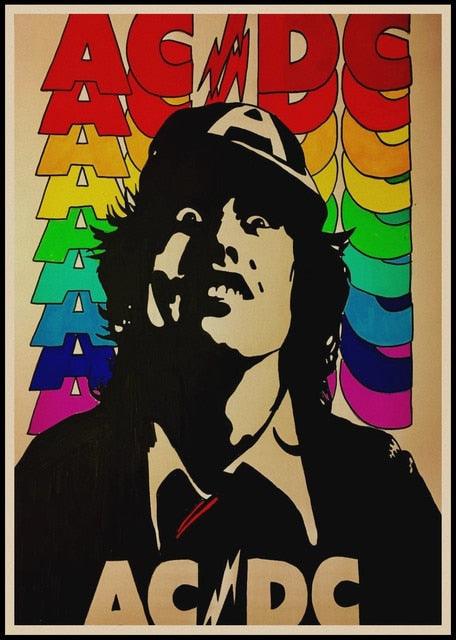 AC/DC Rainbow Vintage Poster – Aesthetic Wall Decor