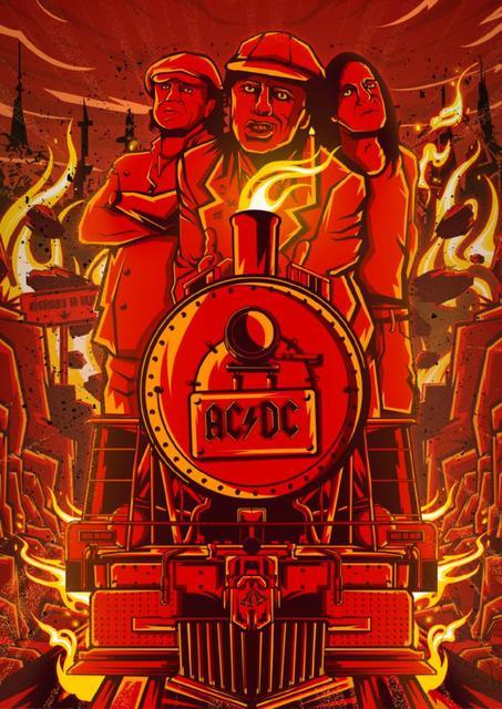 AC/DC Red Train Rock Poster - Aesthetic Wall Decor