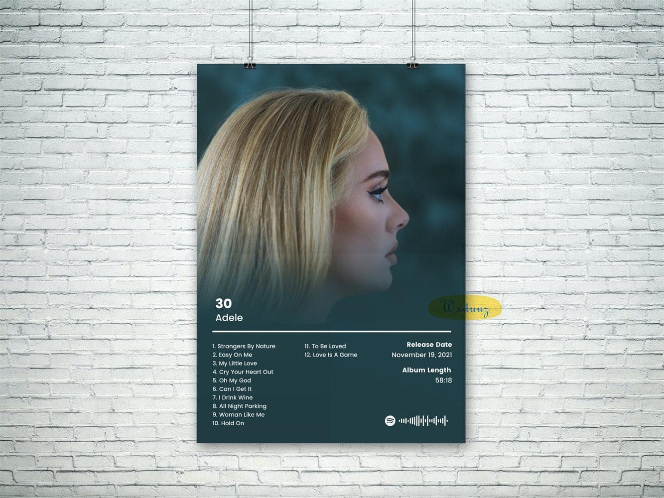 Adele 30 Album Cover Poster - Aesthetic Wall Decor