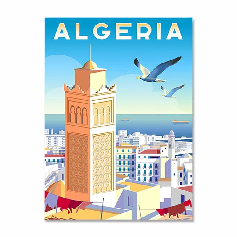 Algeria North Africa Travel Wall Art Metal Sign - Aesthetic Wall Decor