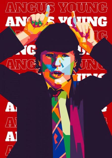 Angus Young AC/DC Abstract Poster - Aesthetic Wall Decor