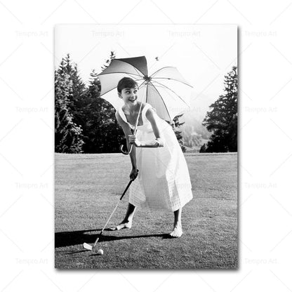 Audrey Hepburn Black White Portraits - Aesthetic Wall Decor