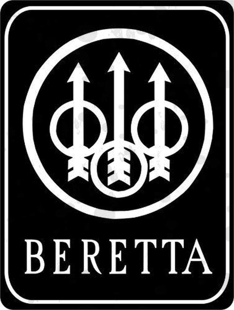 Beretta Black and White Logo Metal Sign - Aesthetic Wall Decor