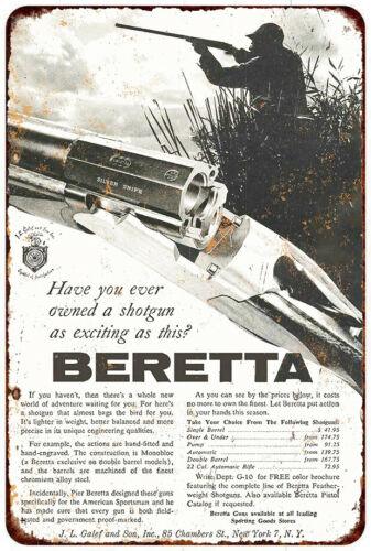 Beretta Vintage Gun Ad Metal Sign - Aesthetic Wall Decor