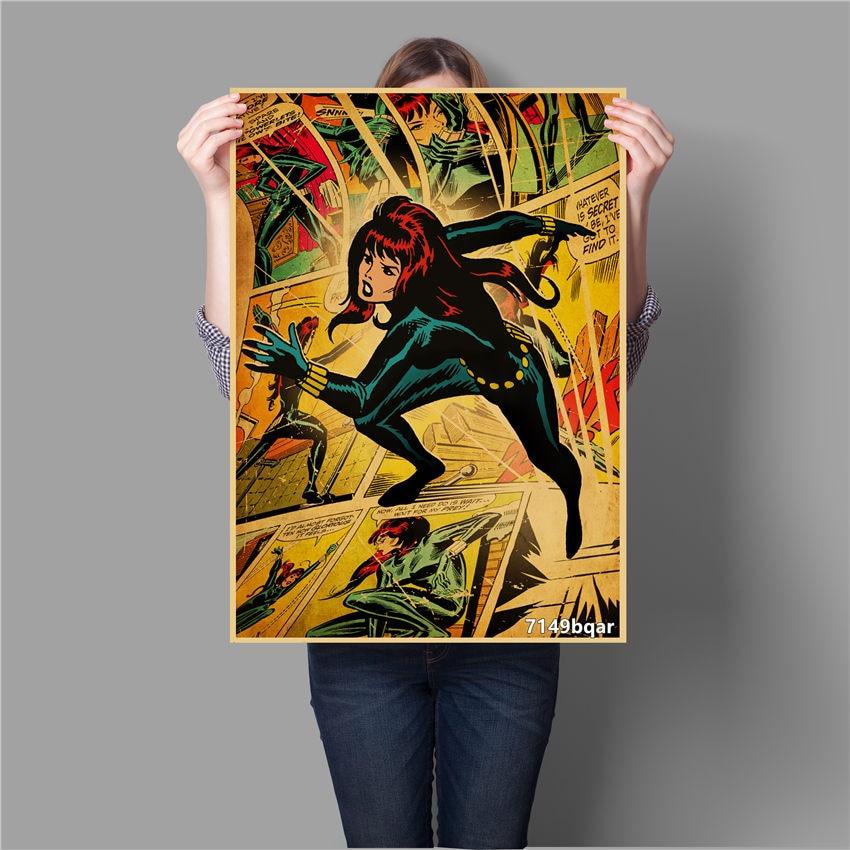 Black Widow Marvel Comic Book Vintage Wall Art Poster - Aesthetic Wall Decor