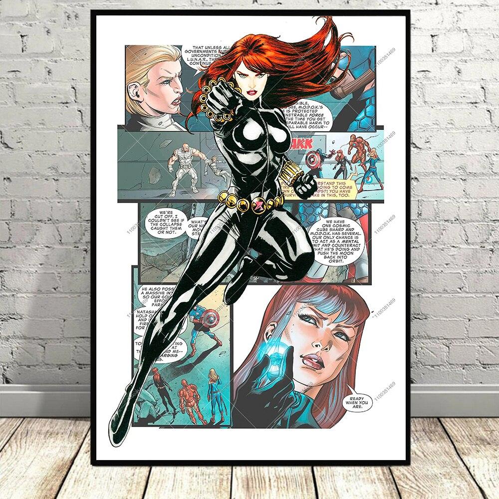 Black Widow Marvel Superhero Comic Poster - Aesthetic Wall Decor