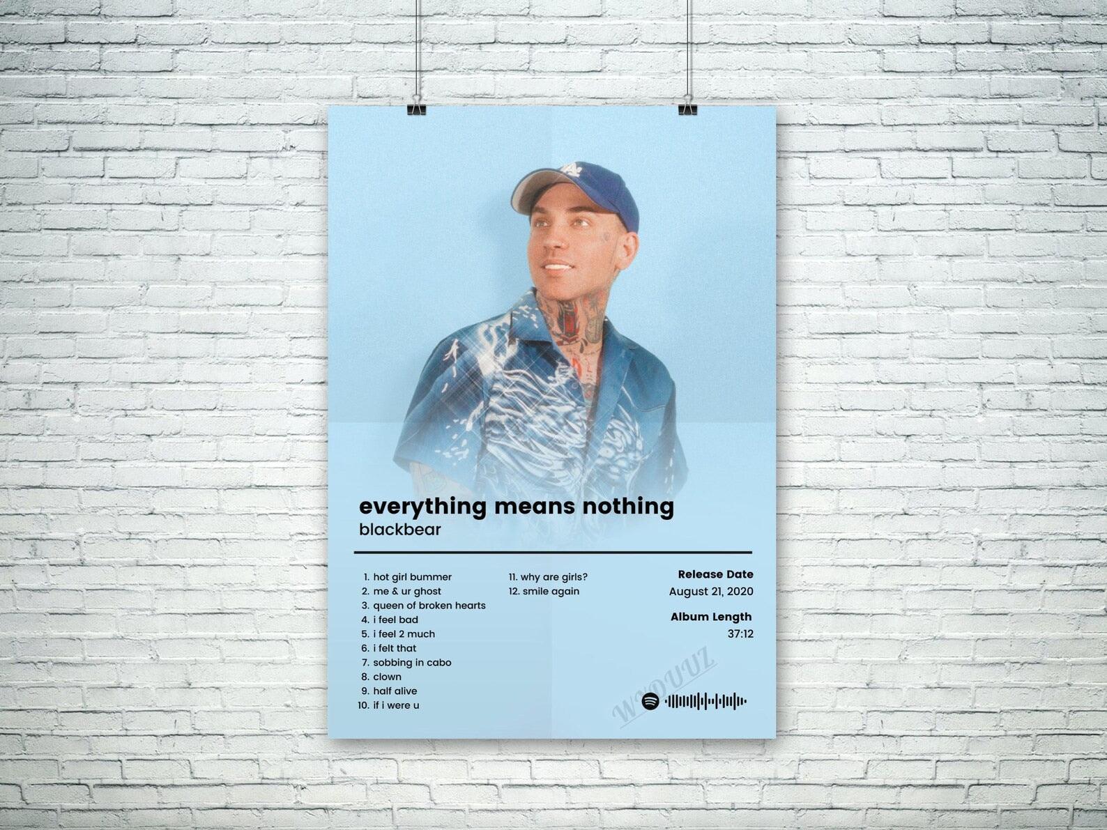 Blackbear Everything Means Nothing Music Album Cover Wall Art Poster - Aesthetic Wall Decor