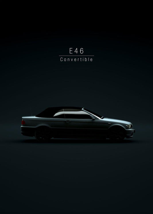 BMW E46 Modern Minimalist Car Poster - Aesthetic Wall Decor