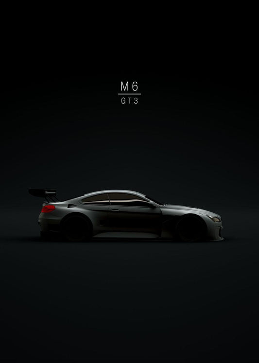 BMW M6 GT3 Modern Minimalist Car Poster - Aesthetic Wall Decor