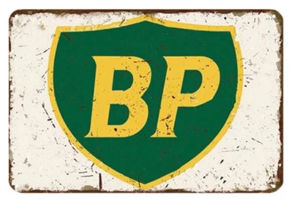 BP Oil Vintage Mechanic Shop Wall Art Metal Sign - Aesthetic Wall Decor