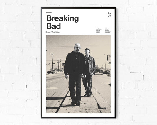 Breaking Bad Walter White and Jesse Polaroid Minimalist Canvas Print Poster - Aesthetic Wall Decor