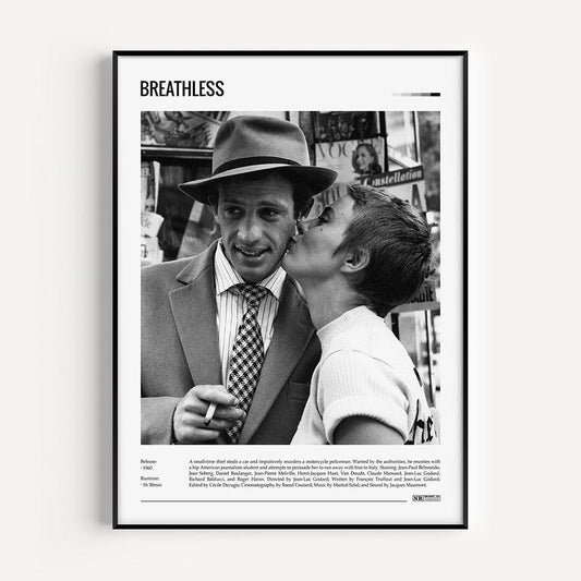 Breathless Vintage Movie Wall Art Poster - Aesthetic Wall Decor