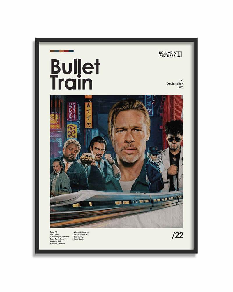 Bullet Train Brad Pitt Minimalist Movie Wall Art Poster - Aesthetic Wall Decor