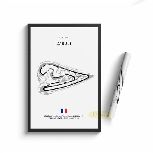 Carole Formula 1 Track Minimalist Motorsport Wall Art Poster - Aesthetic Wall Decor