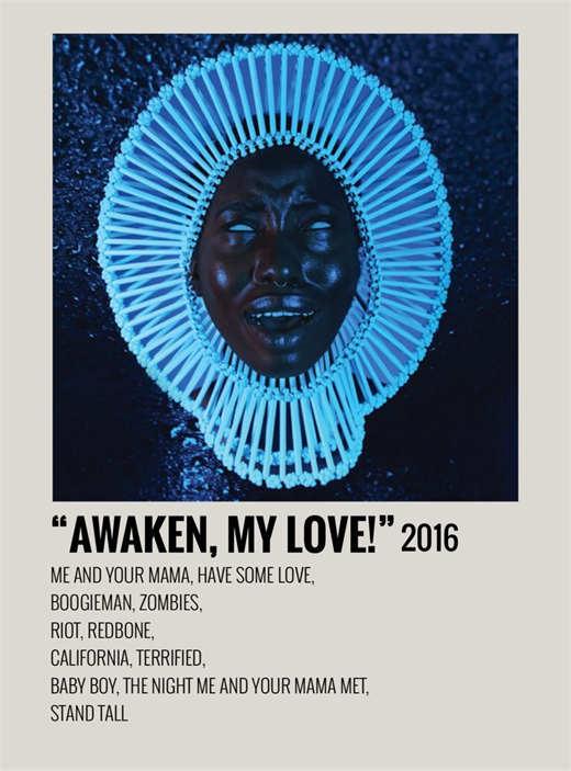 Childish Gamino Minimalist Awaken My Love Album Poster - Aesthetic Wall Decor
