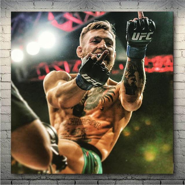 Conor McGregor Featherweight Champ Middle Finger UFC Wall Art Painting Poster - Aesthetic Wall Decor
