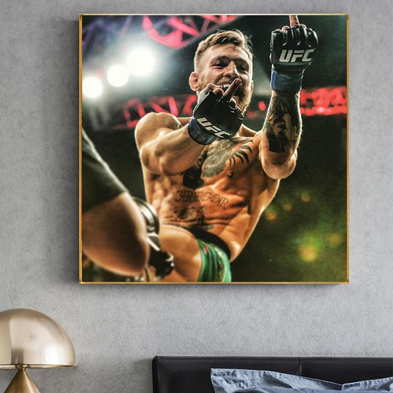 Conor McGregor Featherweight Champ Middle Finger UFC Wall Art Painting Poster - Aesthetic Wall Decor