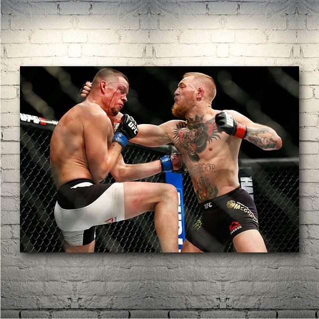 Conor McGregor Nate Diaz Fight Poster - Aesthetic Wall Decor