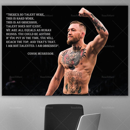 Conor McGregor There's No Talent Here Quote UFC Wall Art Poster - Aesthetic Wall Decor