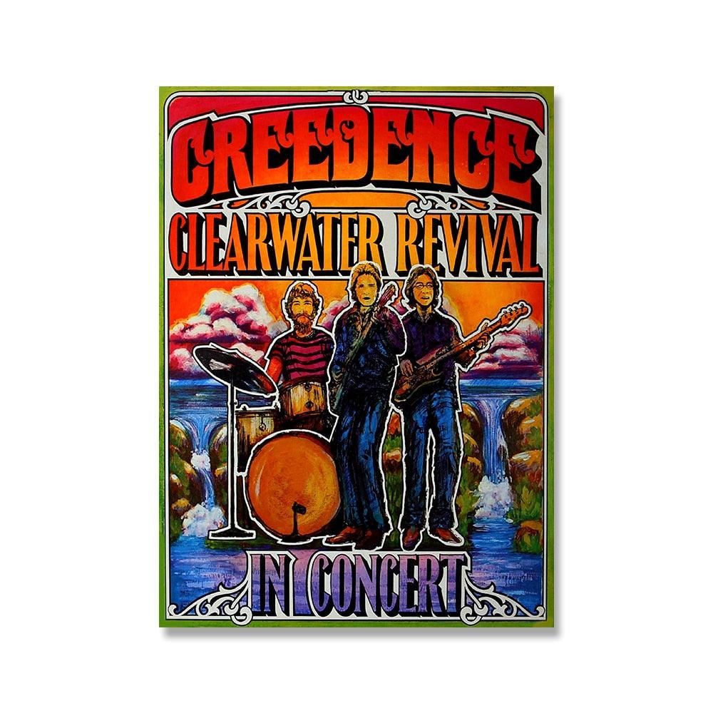 Creedence Clearwater In Concert Rock Band Poster - Aesthetic Wall Decor