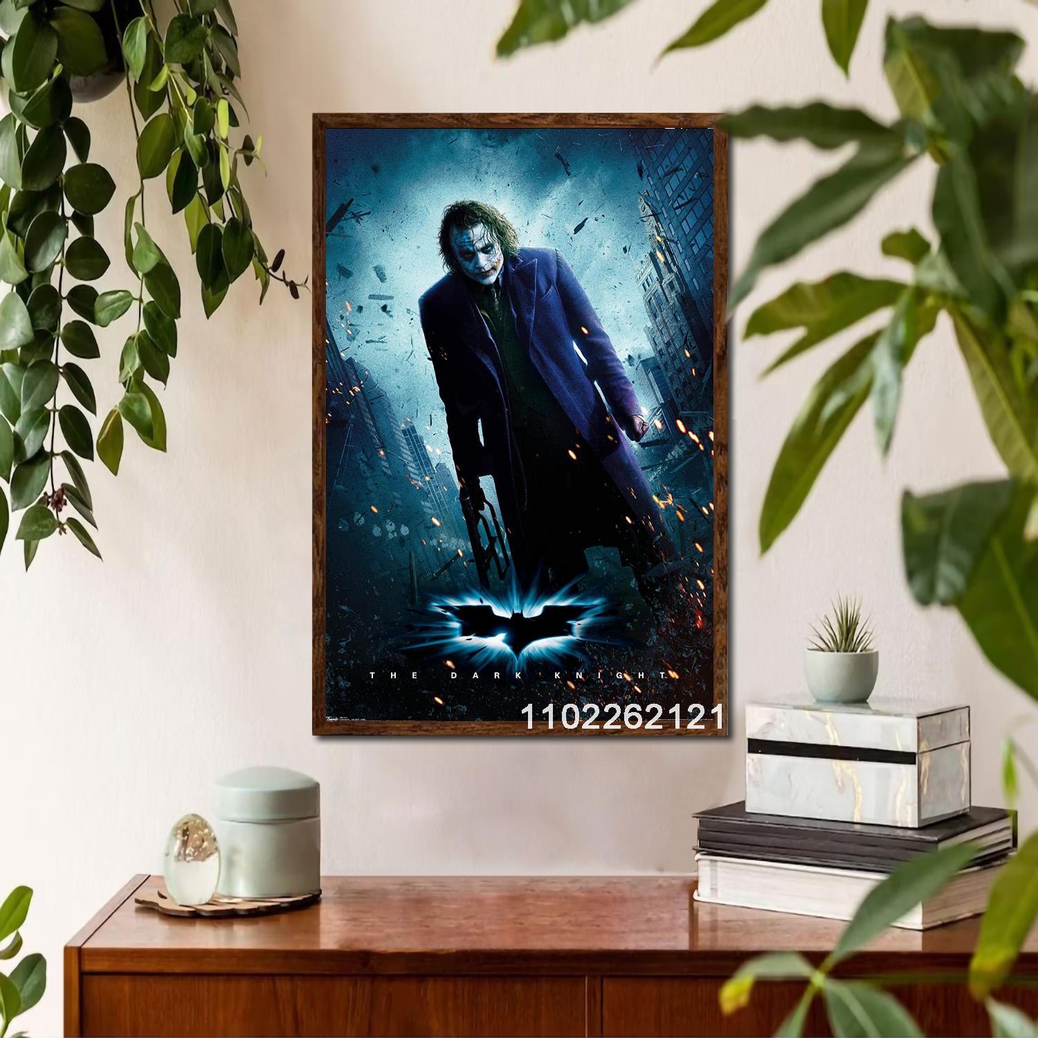 Dark Knight Joker Heath Ledger Wall Art Movie Poster - Aesthetic Wall Decor