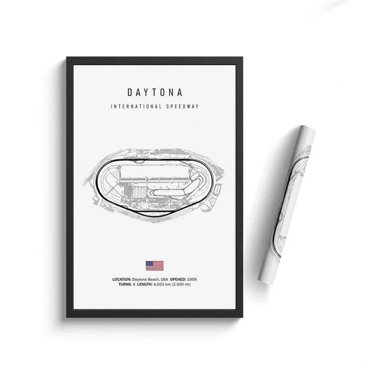 Daytona 500 Track Minimalist Motorsport Wall Art Poster - Aesthetic Wall Decor