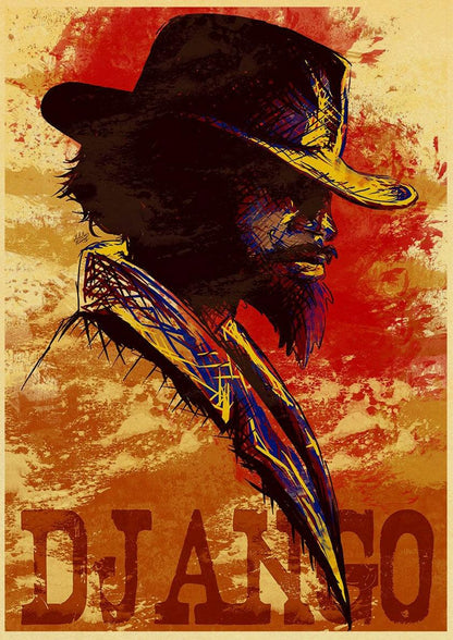Django Unchained Western Movie Wall Art Posters - Aesthetic Wall Decor