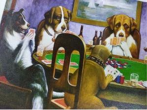 Dogs Playing Poker Funny Wall Art Poster - Aesthetic Wall Decor