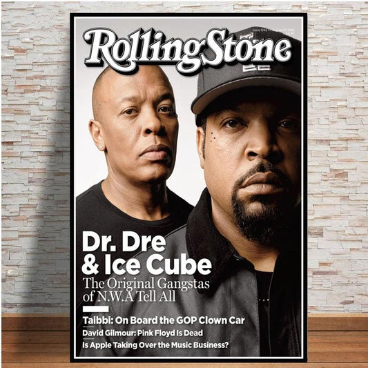Dr. Dre And Ice Cube Rolling Stone Magazine Wall Art Poster - Aesthetic Wall Decor