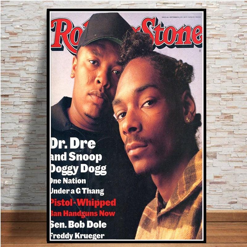 Dr. Dre And Snoop Dogg Vintage Rolling Stone Magazine Wall Art Poster - Aesthetic Wall Decor