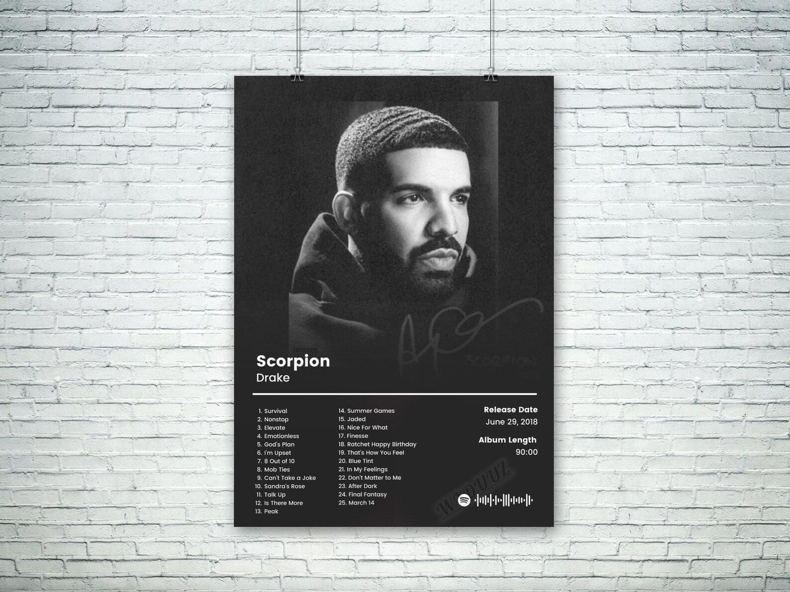 Drake Scorpion Rap Music Album Cover Wall Art Poster - Aesthetic Wall Decor