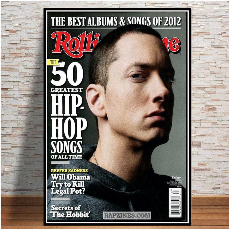 Eminem Hip-Hop Music Rolling Stone Magazine Wall Art Poster - Aesthetic Wall Decor