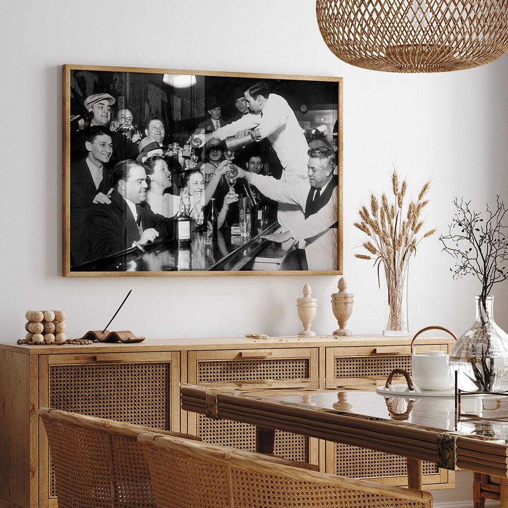 End of Prohibition Iconic Black and White Vintage Bar Decor Poster - Aesthetic Wall Decor