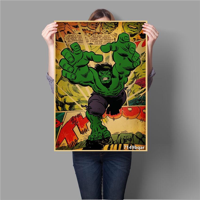 Hulk Vintage Marvel Wall Art Superhero Poster - Aesthetic Wall Decor