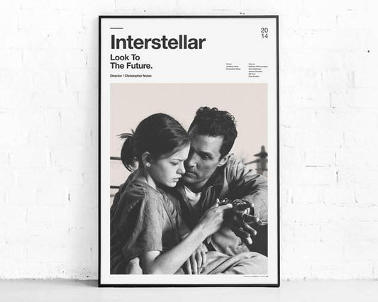 Interstellar Cooper Matthew McConaughey Space Movie Minimalist Wall Art Poster - Aesthetic Wall Decor