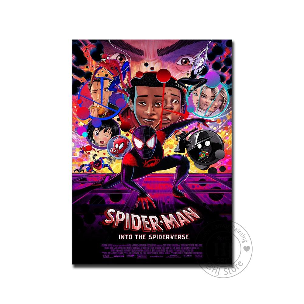 Into The Spiderverse Miles Moraes Spiderman Movie Poster - Aesthetic Wall Decor